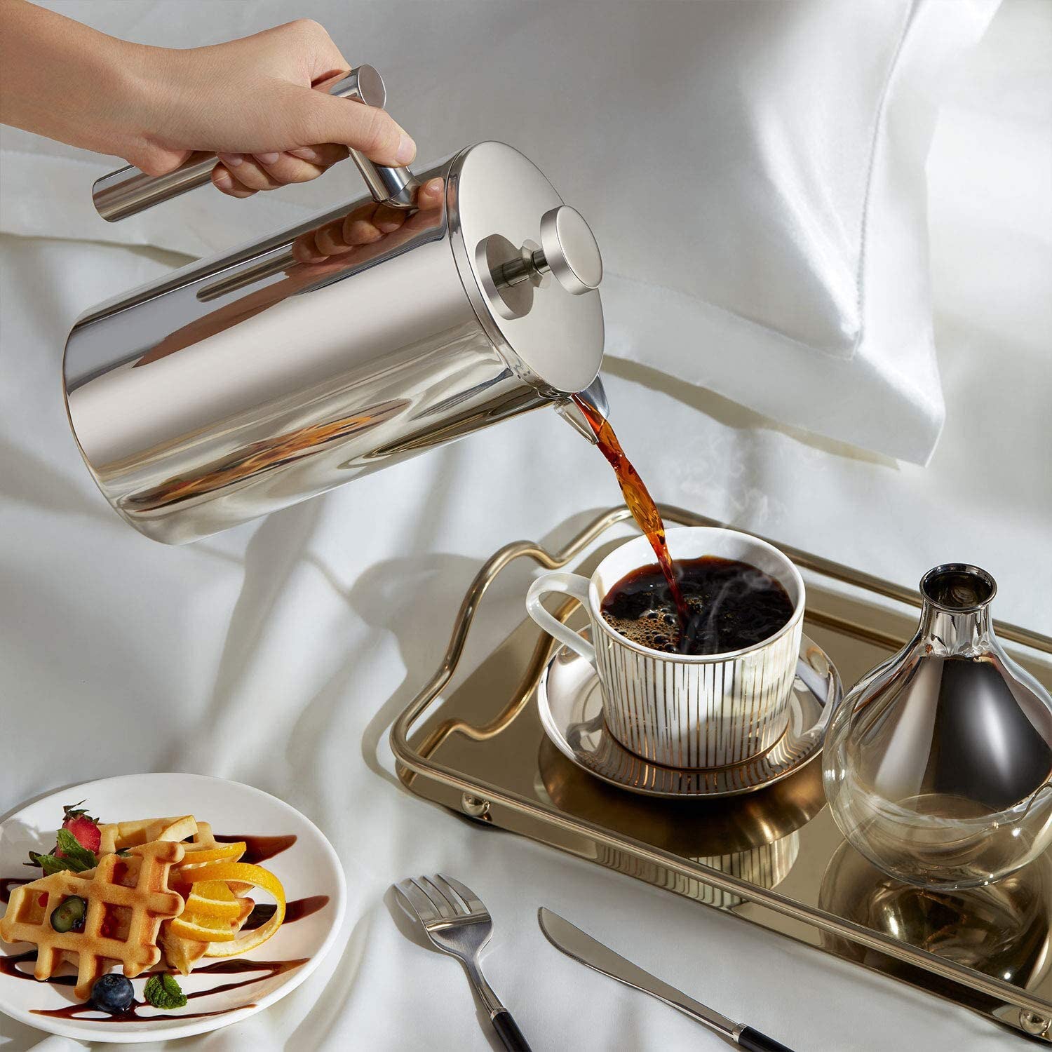 Máquina de Café Manual de 600 ml Prensa Francesa em Aço Inoxidável máquina 4029642683