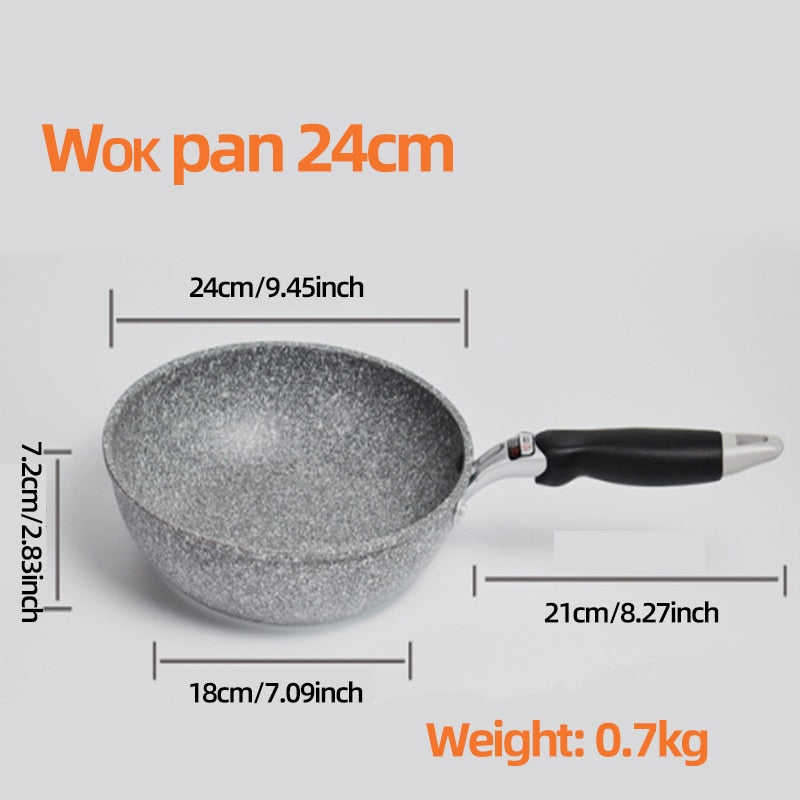 Panela Antiaderente Wok Frigideira 28/26/24/20cm Caldeirão Fogão de 253438868