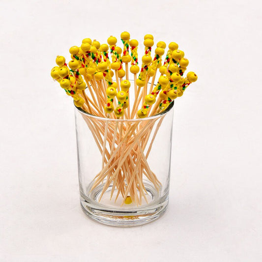 Palito de Bambu Decorativo 100 Unidades Bambu Buffet Cupcake Garfo De Frutas Festa Sobremesa Vara 238569943