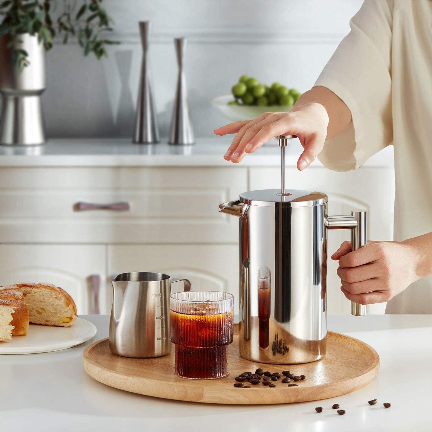 Máquina de Café Manual de 600 ml Prensa Francesa em Aço Inoxidável máquina 4029642683
