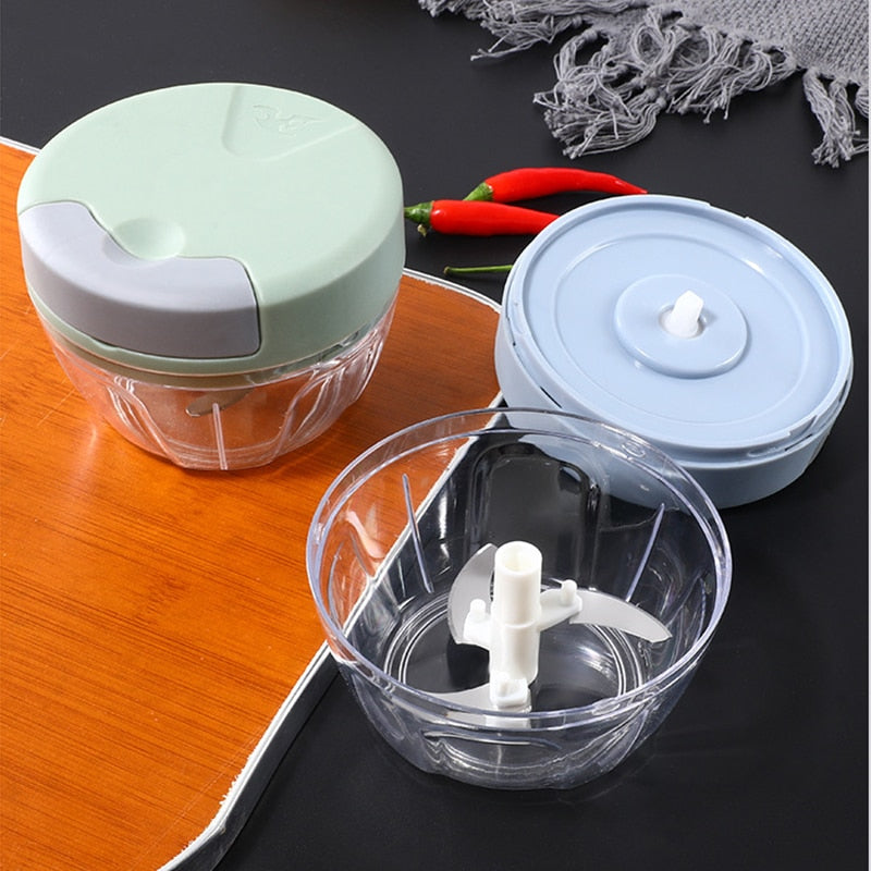 Espremedor de Alho Rotativo 500/900ML Cortador de Cebola de Legumes Picador de Carne Manual Picador de Alho Acessórios de Cozinha 240371949