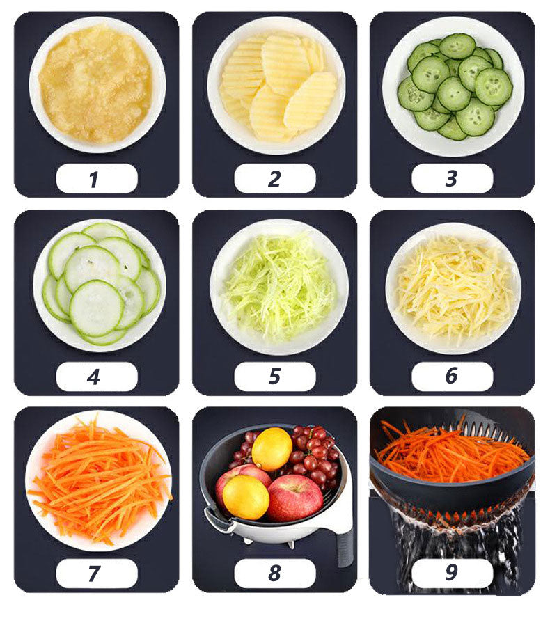 Cortador de Legumes Giratório Multifuncional Mágico Para Cozinha com Cesto 245879814