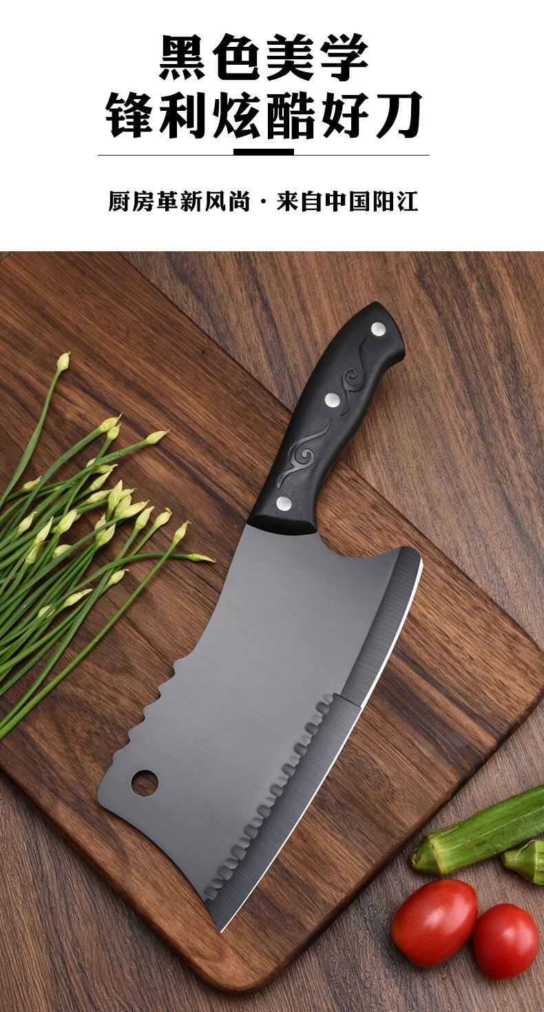 Faca de cozinha de aço inoxidável Corte Frontal - Faca de corte doméstica com design elegante 251684443