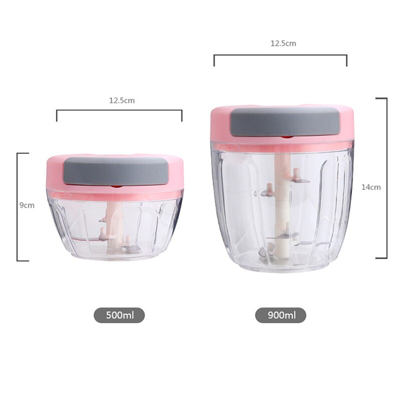 Espremedor de Alho Rotativo 500/900ML Cortador de Cebola de Legumes Picador de Carne Manual Picador de Alho Acessórios de Cozinha 240371949