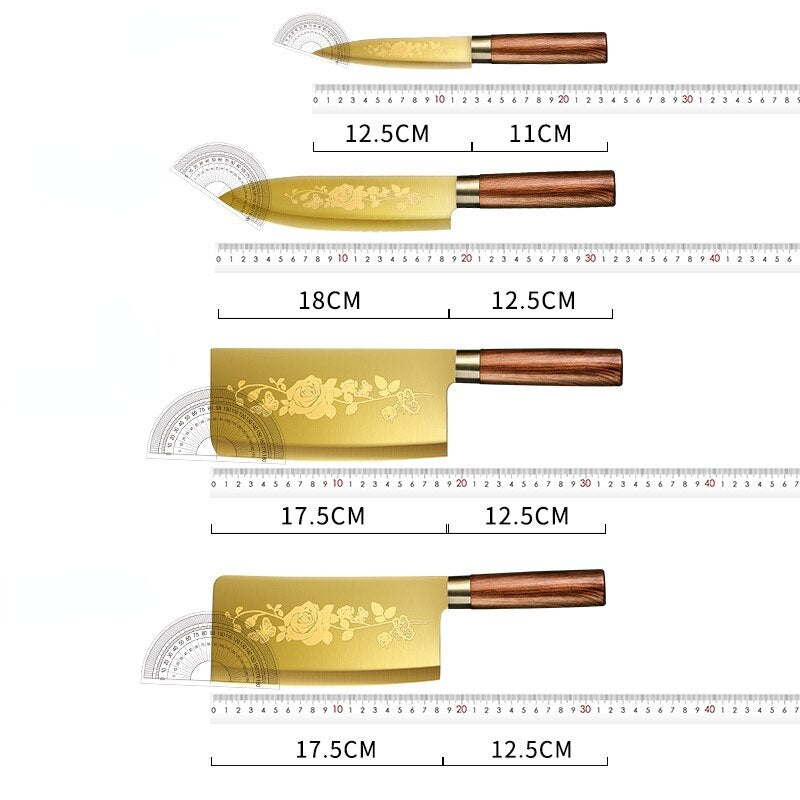 Faca de Cozinha Banhada a Titânio Dourado 247302964