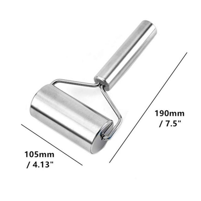Rolo de massa de aço inoxidável Fondant Pizza Fondant Bakers Roller Ferramenta 249000745
