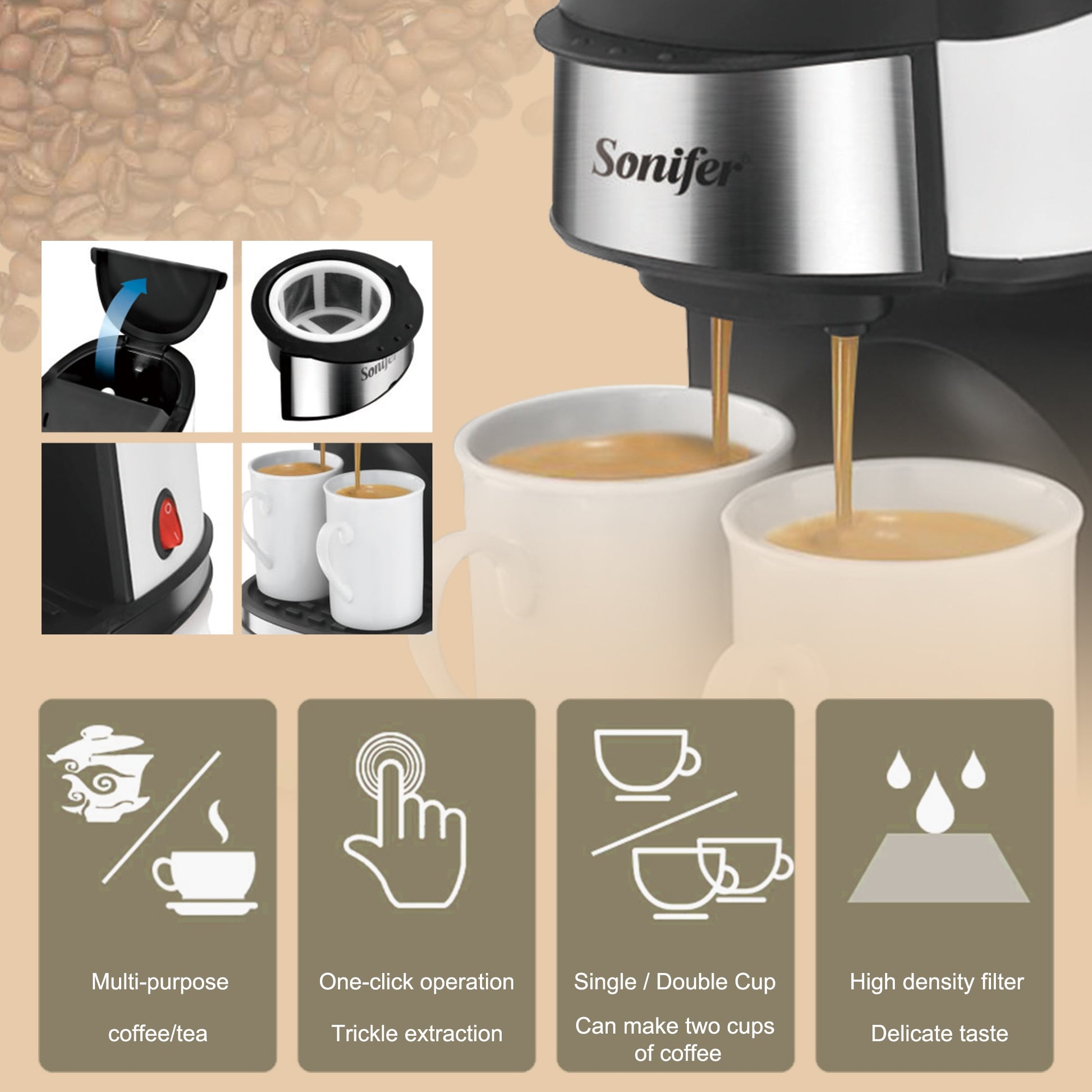 Máquina de Café Americana Gotejamento Automática Cafeteira Premium 231102367