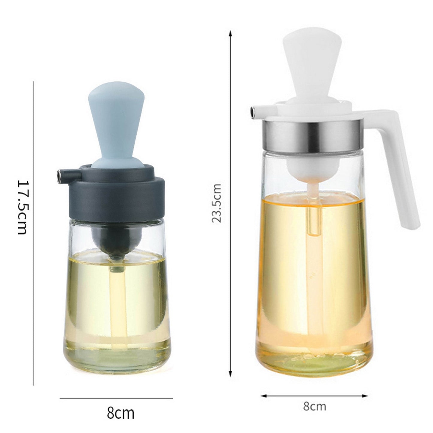 Garrafa de óleo multifuncional 550ml 2 em 1 pulverizador de óleo com escova de silicone dispensador de azeite para churrasco acessórios de cozinha 2602606514