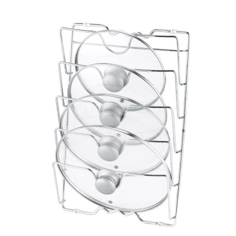 Rack organizador de cozinha pendurado na parede rack de tampa de pote de cinco camadas de metal sem ferrugem multifuncional tampa de pote rack de armazenamento 2637097463